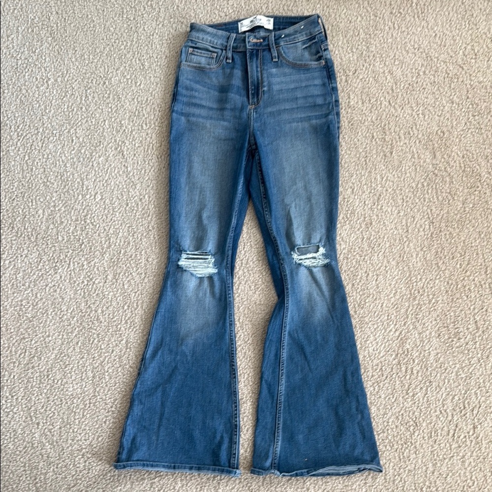 Hollister Blue Flare Wide Leg Jeans